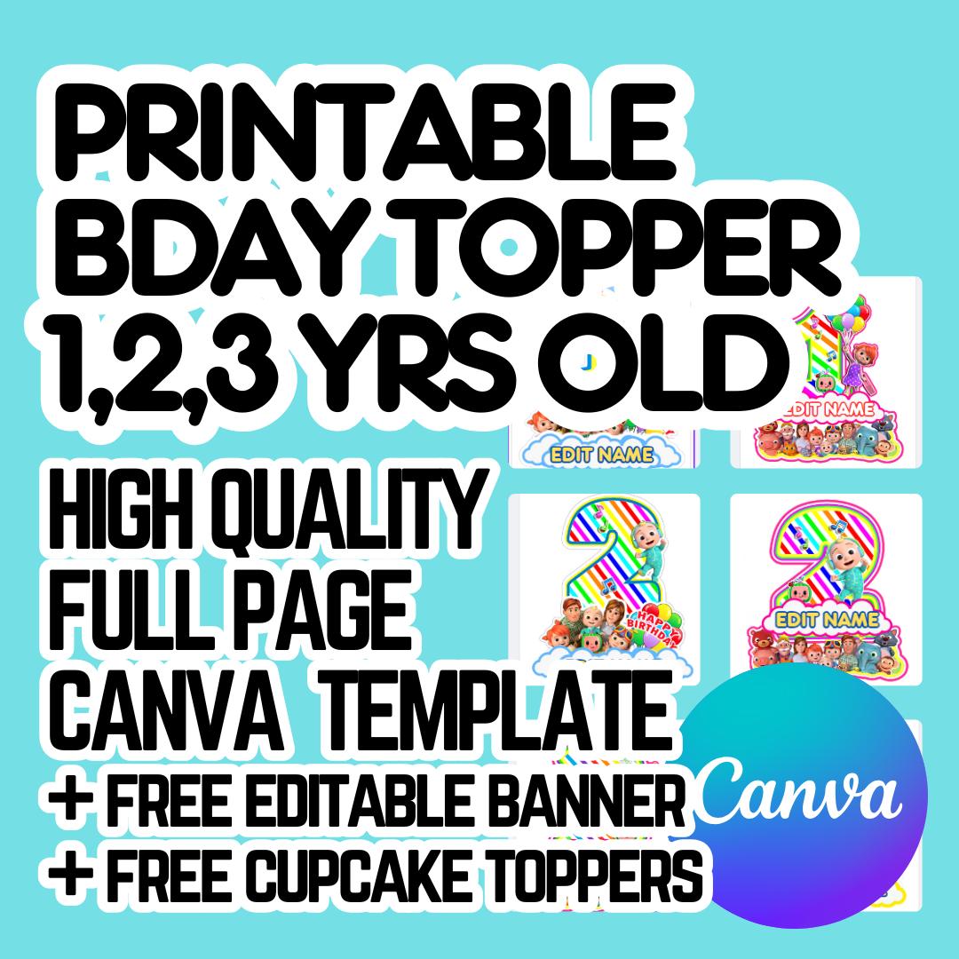 Printable Topper Printable Birthday Cake Topper Template Plus Freebies - Etsy