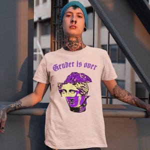 Gender is over tshirt | Nonbinary flag | Non-binary and gender Non-conforming graphic tee | Androgynous t-shirt | Cool Unisex Tshirt