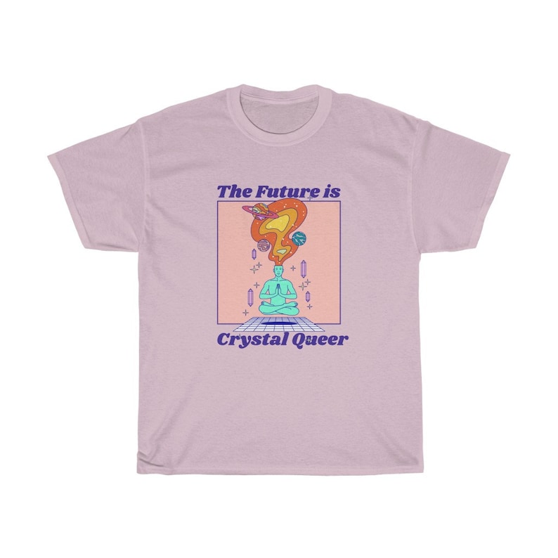 Crystal Queer future lgbtqia plus pride shirt 70s style gay tee Pastel lgbt cool homosexual futuristic graphic t-shirt image 6