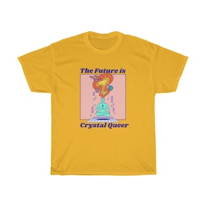 Crystal Queer future lgbtqia plus pride shirt 70s style gay tee Pastel lgbt cool homosexual futuristic graphic t-shirt image 2