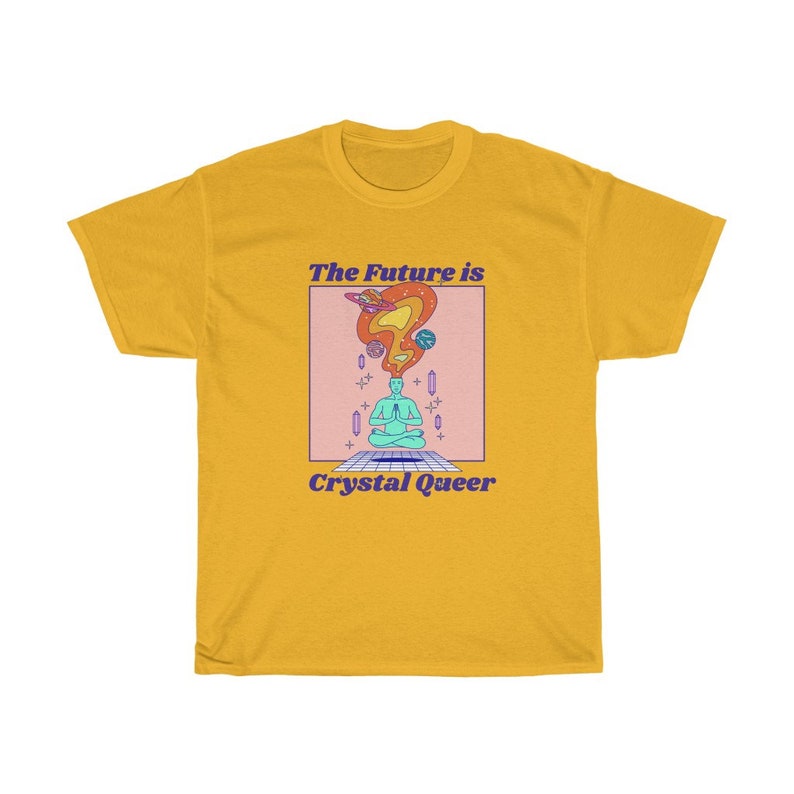Crystal Queer future lgbtqia plus pride shirt 70s style gay tee Pastel lgbt cool homosexual futuristic graphic t-shirt image 2