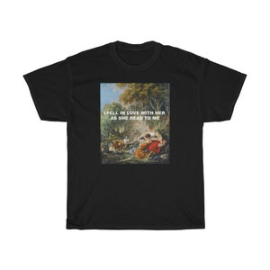 I fell in love with her as she read to me classical art lesbian Shirt lesbian art shirt lgtbqia art tshirt Classical art t-shirt image 3