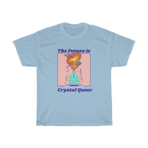 Crystal Queer future lgbtqia plus pride shirt 70s style gay tee Pastel lgbt cool homosexual futuristic graphic t-shirt image 5