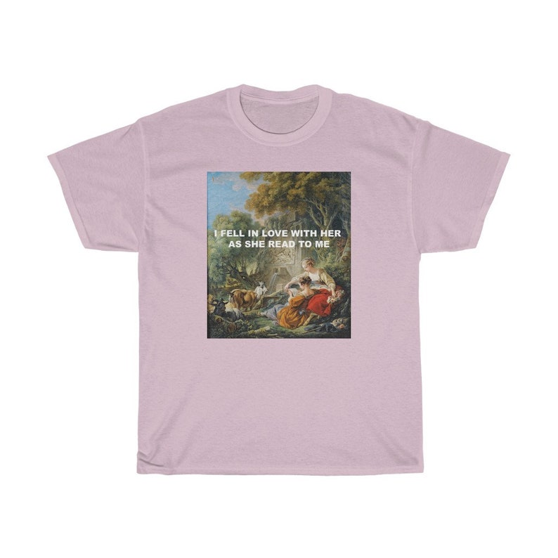 I fell in love with her as she read to me classical art lesbian Shirt lesbian art shirt lgtbqia art tshirt Classical art t-shirt image 6