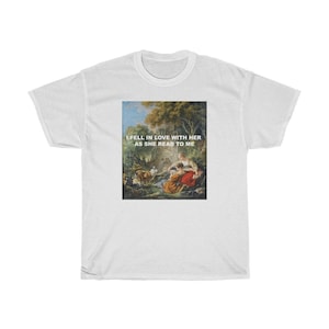 I fell in love with her as she read to me classical art lesbian Shirt lesbian art shirt lgtbqia art tshirt Classical art t-shirt image 2