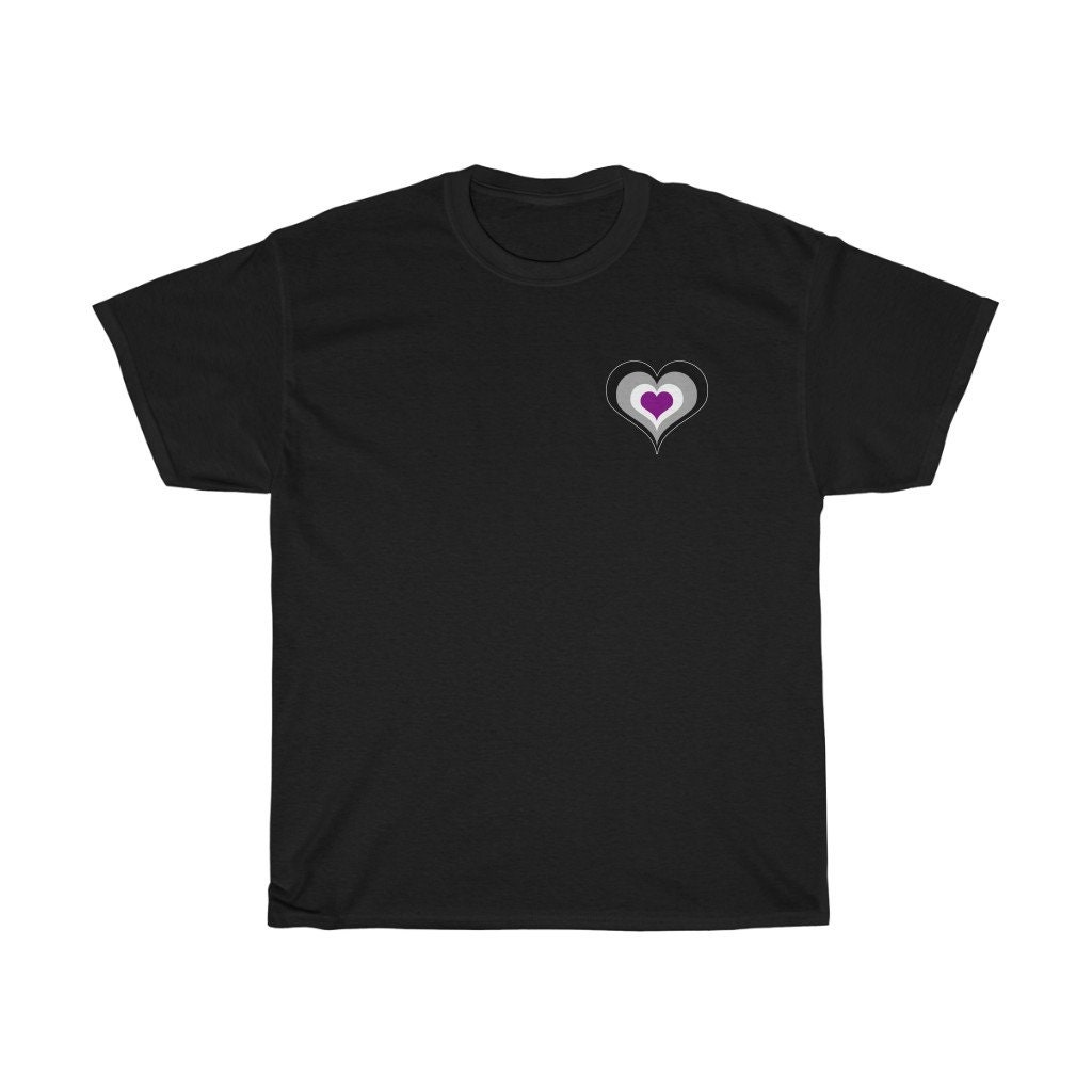 Asexual Heart With Asexual Flag Colors Tshirt Asexual Flag - Etsy