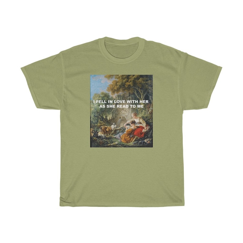 I fell in love with her as she read to me classical art lesbian Shirt lesbian art shirt lgtbqia art tshirt Classical art t-shirt image 4