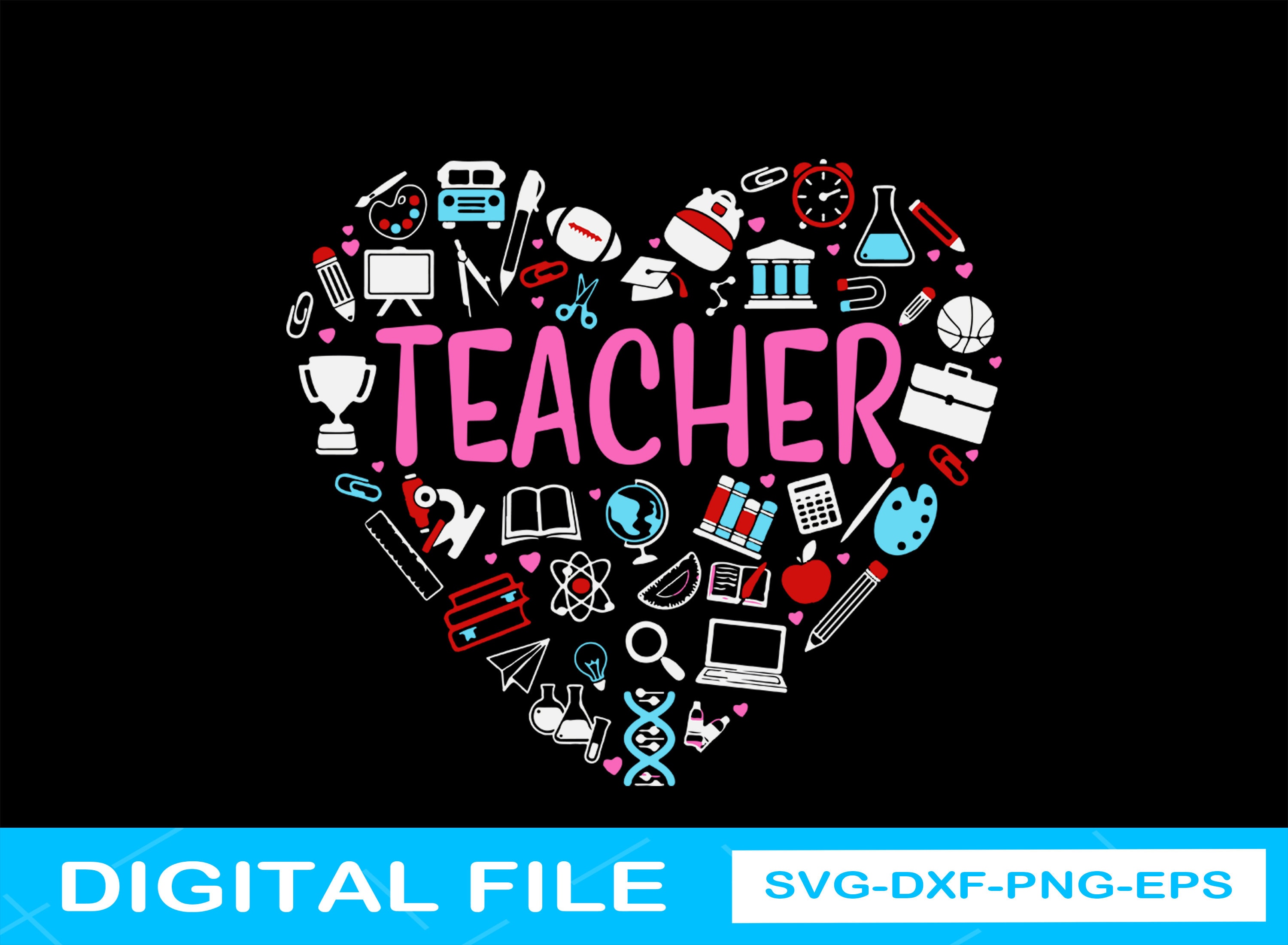 Love Teacher Svg Funny Teaching Svg Valentines Day Svg | Etsy