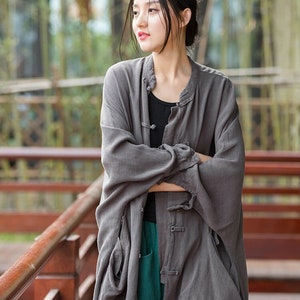 Linen Cotton Women Blouse, LINEN women Pullover, linen women Shirt, linen women top, liziqi 220698a