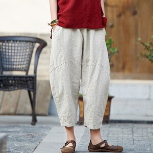 100 Percent Ramie Linen Culotte Women, Wide Leg Pants Linen, Flare ...