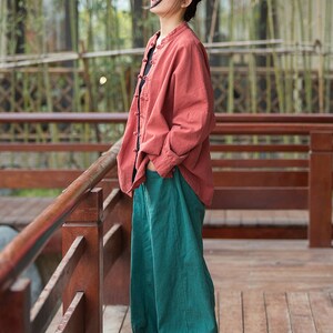 Linen Ramie Women Blouse in Hanfu Style Tang Suit Linen - Etsy