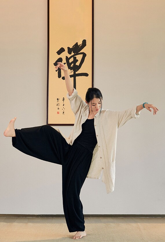 Ensemble veste taichi lin coton pantalon Taichi costume Kongfu
