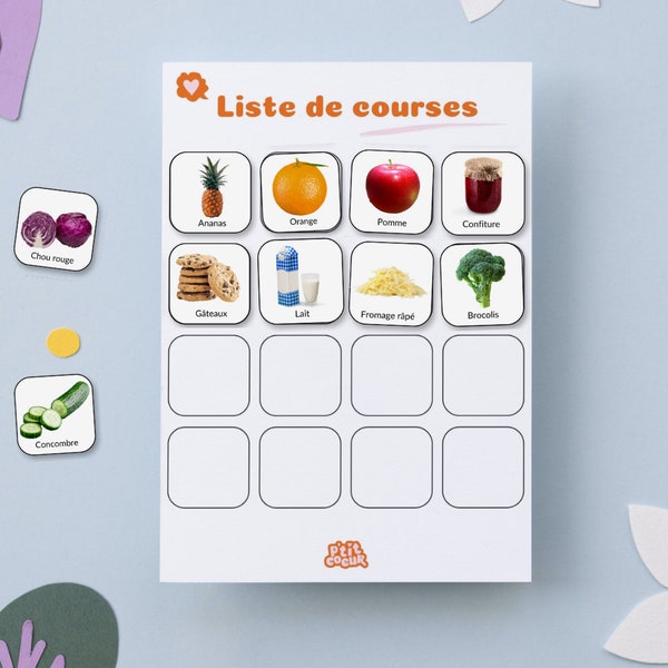 Werkzeuge / Montessori-Spiel zum Ausdrucken, um beim Einkaufen zu helfen. PDF: Die Einkaufsliste