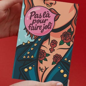 Manifesto femminista "Non sono qui per apparire carina" – Illustrazione audace e impegnata per donne toste