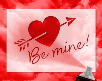 Your image, your drawing as a DIY stencil – Reusable Mylar stencil for airbrush & spray projects like “Be mine”