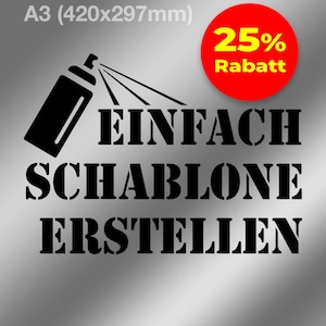 Crea semplicemente uno stencil: il tuo stencil di testo con il carattere STENCIL STD BOLD! Perfetto per graffiti e spray art. Formato A3