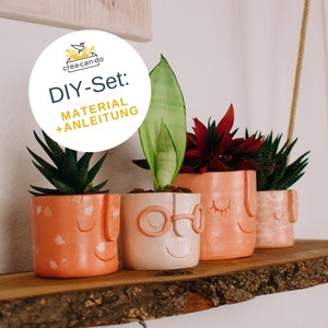 Clay set plant pot, DIY kit for air-drying clay, pottery at home, pottery set