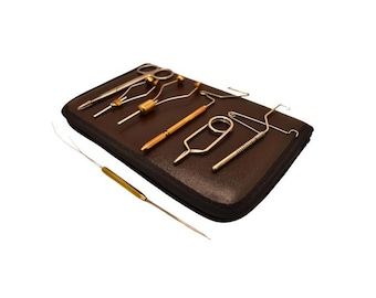 Fly Tying 7 Pc Tool Kit and Holder Perfect Gift For Fly Fisherman And Beginner Fly Tyer Holds FlyTying Tools For Tying Fishing Flies Lures