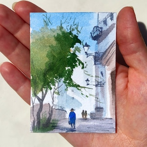 Arte original de Aceo Tarjetas Aceo Pintura original de ACEO Tarjetas coleccionables de artista Acuarela pequeña Arte Aceo Pintura en miniatura Acuarela Aceo