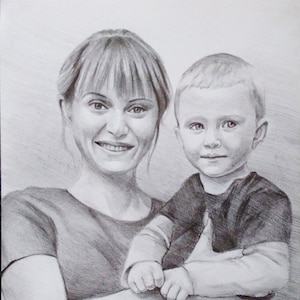 portrait from photo  Hand drawn portrait Custom Hand Drawn Portrait Graphite Drawing from Photo Realistic Handmade Custom Portrait
