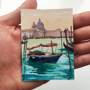 Aceo Dipinto originale Aceo carte acquerello Aceo Paesaggio acquerello Aceo arte originale miniatura acquerello dipinto Opera d'arte 2,5 x 3,5