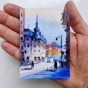 ACEO origineel schilderij ACEO originele kunst ACEO kaarten aceo kleine aquarel landschap miniatuur schilderij aceo geschilderde kaarten 2,5 x 3,5 inch