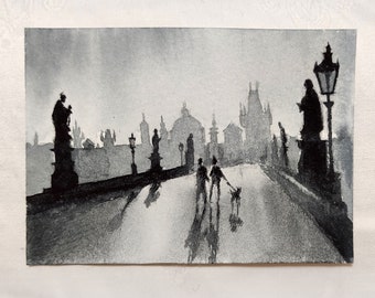 ACEO Original painting ACEO cards ACEO Landscape watercolor miniature painting Aceo original art Small Artwork 2.5X3.5 inches