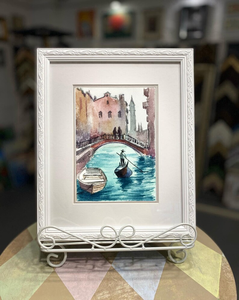 Cartes ACEO ACEO peinture originale aquarelle Aceo art original Aceo Venise paysage Venise peinture petite oeuvre d'art de 2,5 X 3,5 po. image 5