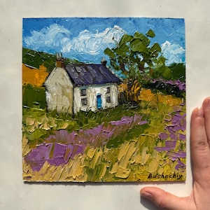 Ireland Painting Irish Cottage painting Ireland landscape Original Impasto painting Impressionist painting textured painting Irish painting