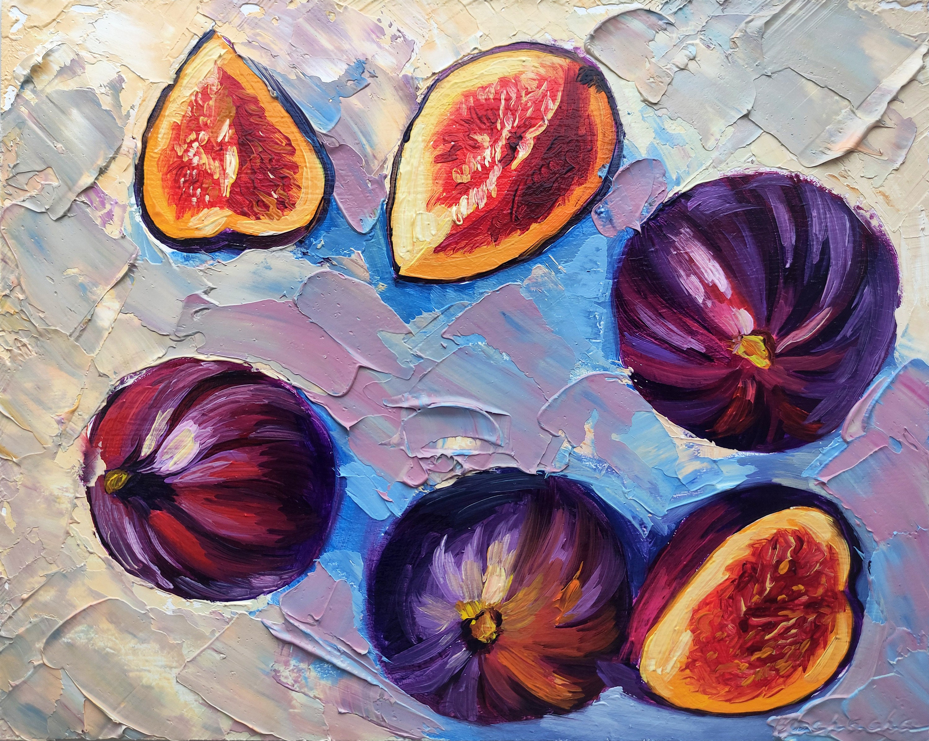 Fig Painting Fruit Painting Figs Oil Painting Artwork Still - Etsy