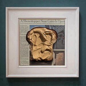 Peanut butter toast Impasto painting Newspaper art Food painting on Newspaper painting Toast art Food wall art Newspaper Wall Art image 8