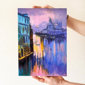 Original Venice painting Venice Landscape Venice cityscape art Grand Canal painting Italy painting Venice Artwork Venice Sunset original art