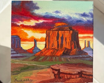 Desert Painting Cowboy painting Arizona painting Arizona Desert art landscape western painting Sedona painting Cowboy artwork Sonoran Desert
