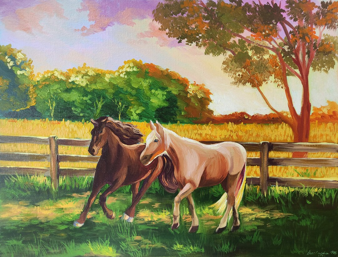 Original Horse Painting Horse Wall Art Horse Decor Ranch Etsy