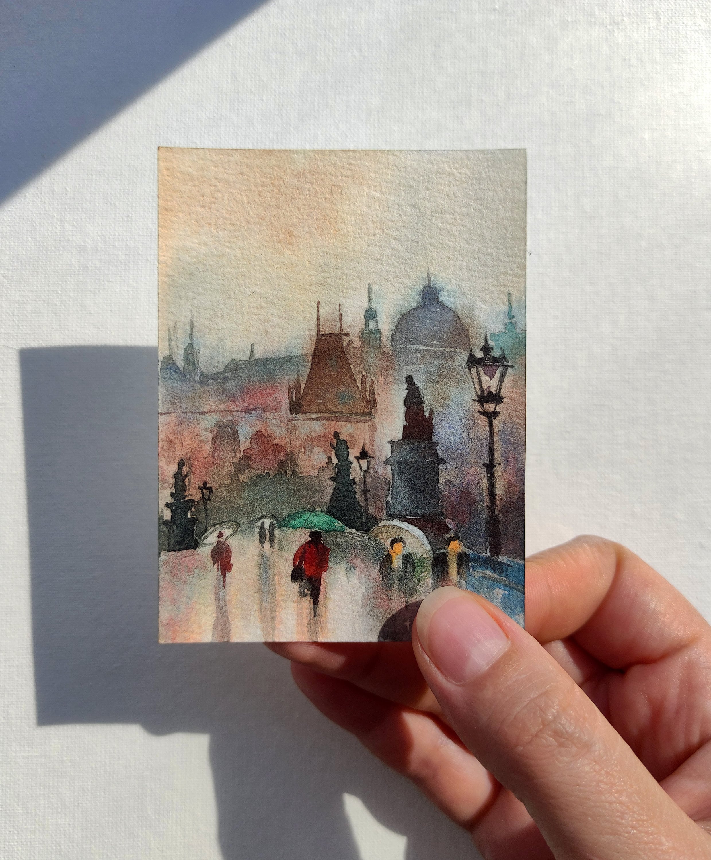 Aceo Original Art ACEO Cards Prague Original Painting ACEO Watercolor ...