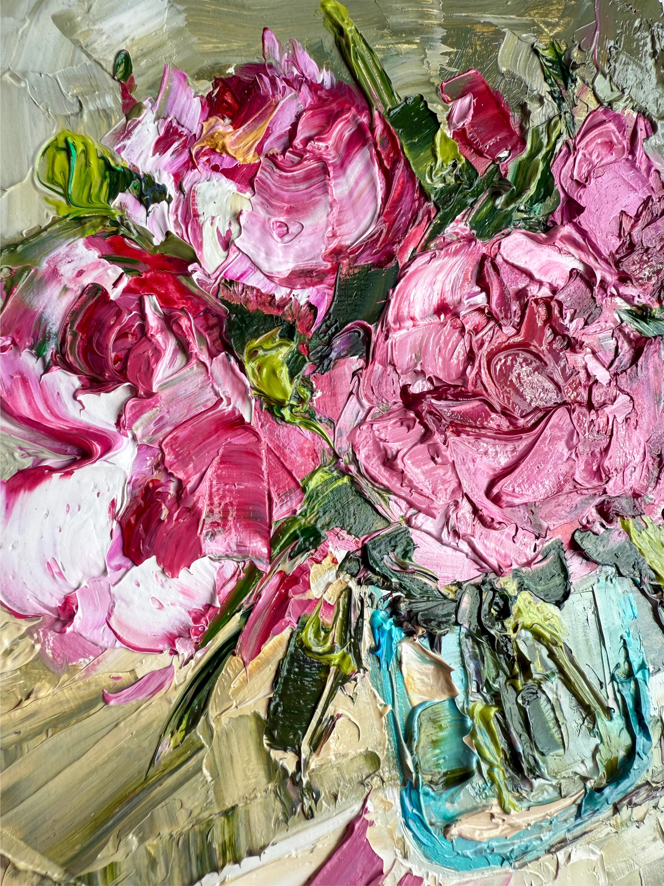Peonies Painting Impasto Painting Flowers Original Art Peony Flowers ...
