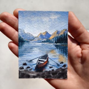 Aceo Original Art ACEO peinture à l'aquarelle Canada painting Original Aceo Canada nature peinture Art miniature Cartes à collectionner d'artiste Petit art