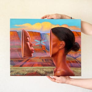 Original Surreal Painting Surrealism Painting Surrealism Art African american painting Unusual painting Surrealist Painting Faceless Art