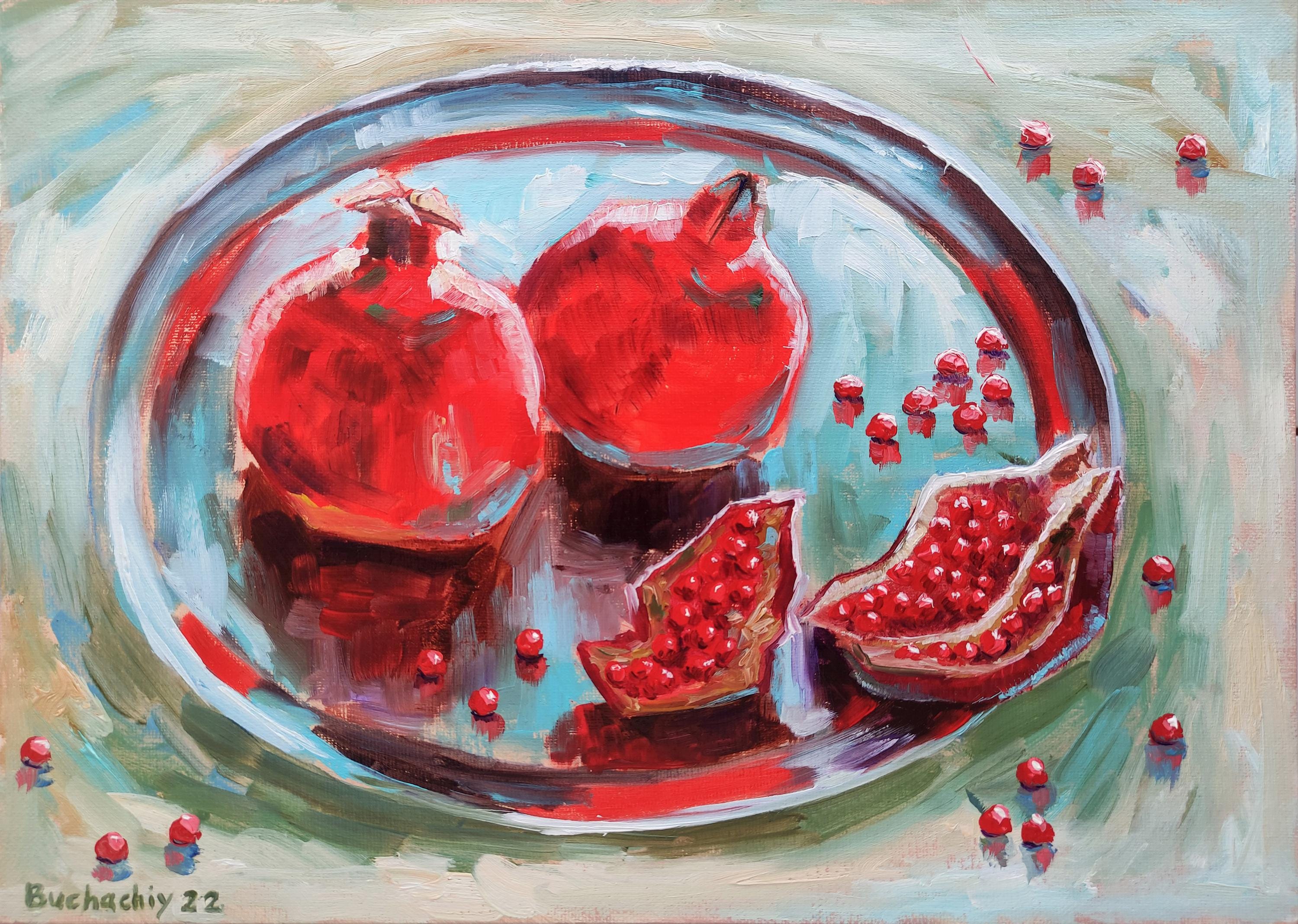 伊藤貞和 ザクロ 油彩画 ザクロの絵 油彩 伊藤貞和 ザクロ 油彩画