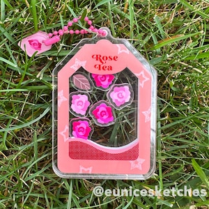 Rose Tea Bag Shaker Keychain