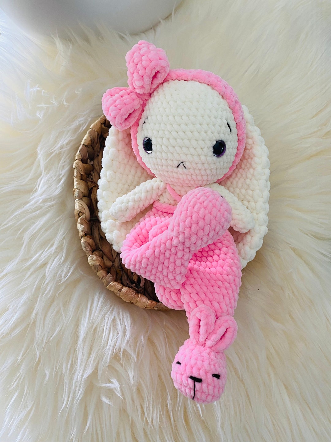 Crochet Pattern Bunny Lovey Marshmallow - ENGLISH - Etsy