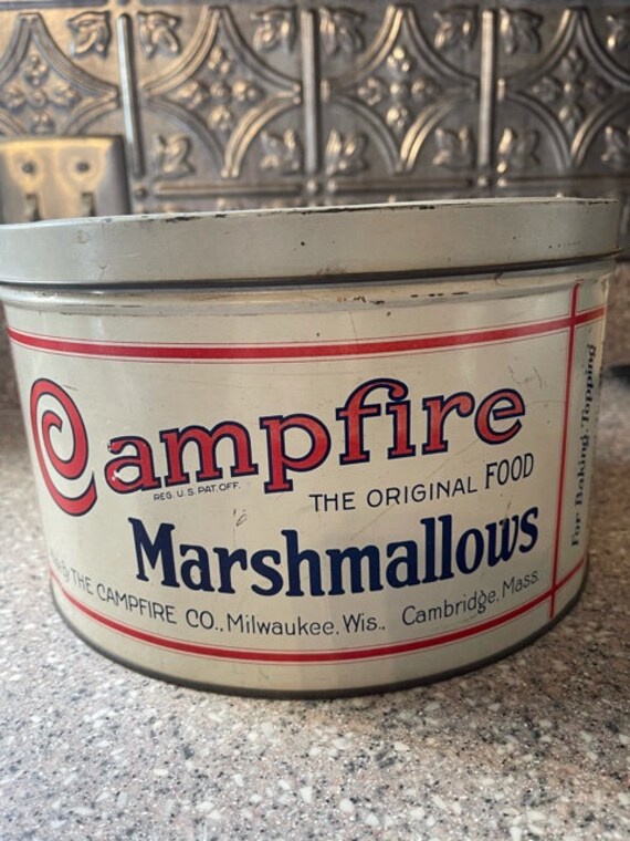 Vintage Campfire marshmallow tin Etsy