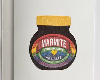Just because card Joke Card Card for foodies Funny Greeting card Card for Cooks Birthday Card Marmite Card