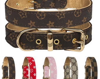 gucci print dog collar