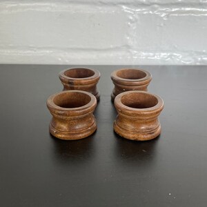 Set of 4 Cute Wooden Napkin Ring Holders
