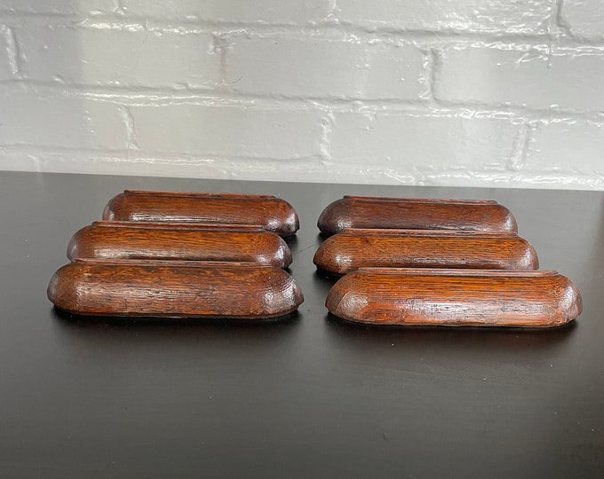 Set of 6 Antique Wooden Oak Drawer Pull Handles Etsy