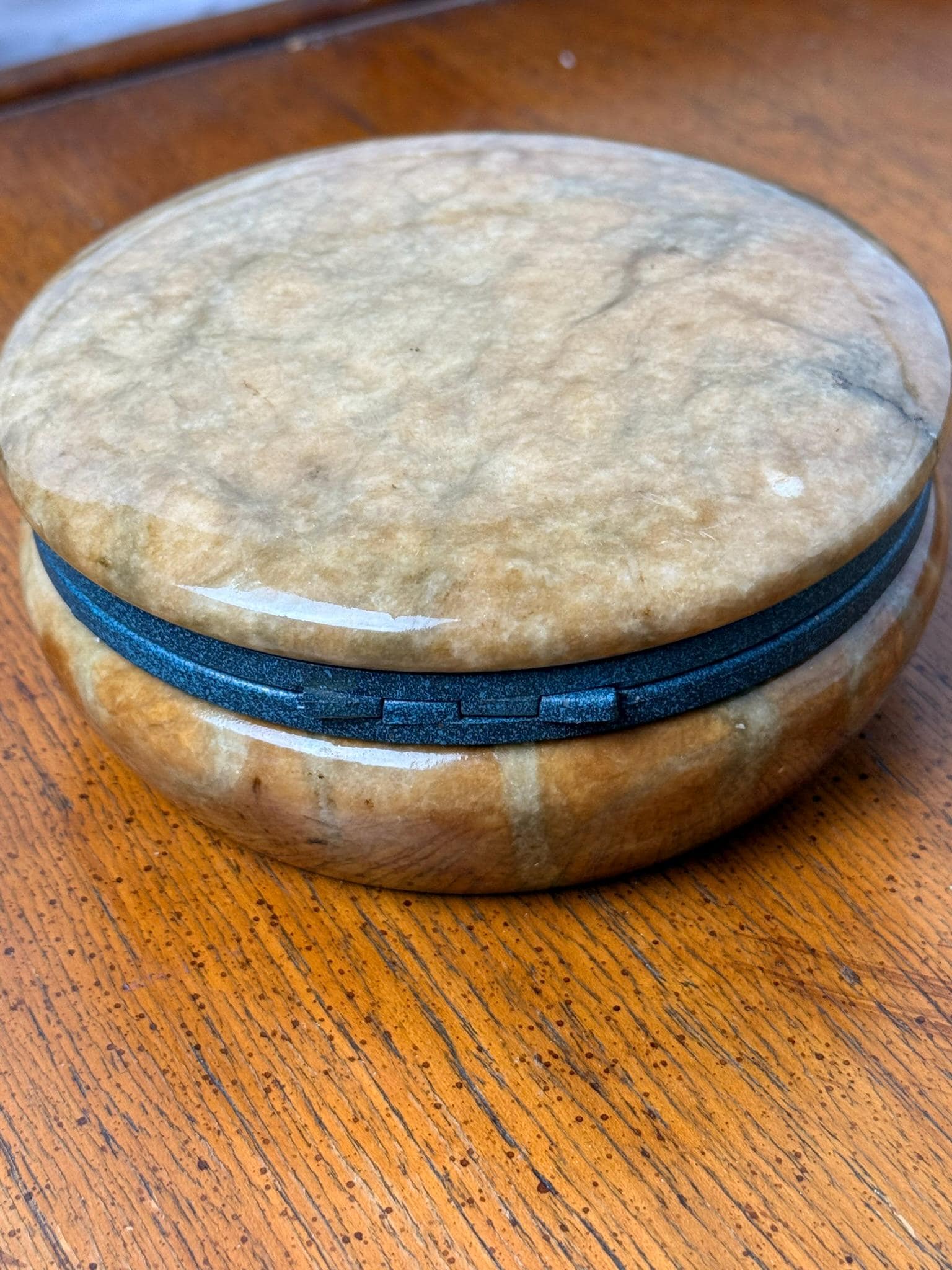 Vintage Round Alabaster Jewelry Box / Trinket Dish - Etsy