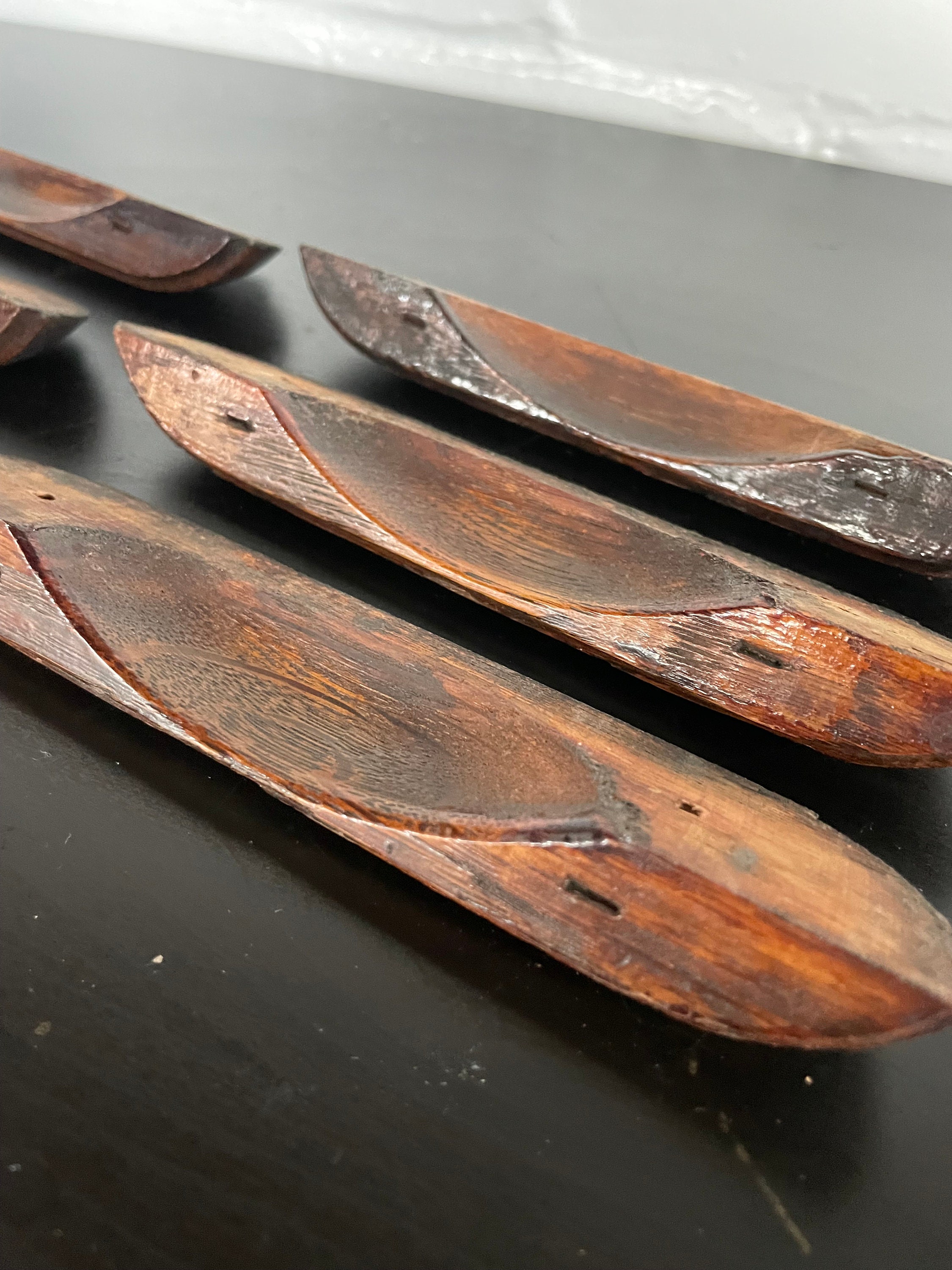 Set of 6 Antique Wooden Oak Drawer Pull Handles Etsy