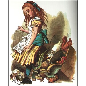 Alice In Wonderland Print, Alice In Wonderland Poster, Alice In Wonderland Wall Art, Home Decor, Gift, Vintage Illustration, Vintage Print