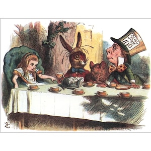 Alice In Wonderland Print, Alice In Wonderland Poster, Alice In Wonderland Wall Art, Home Decor, Gift, Vintage Illustration, Vintage Print